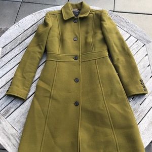 J.Crew Lady Day Topcoat in Italian Double-Cloth Wool, Olive Green, Size 2